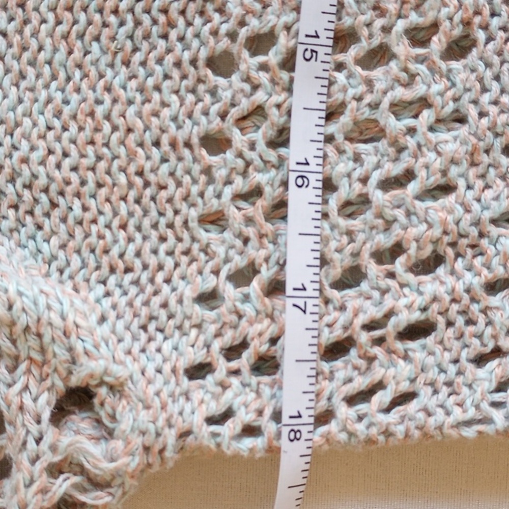 Free People Pastel Confetti Cotton Linen Crochet Box Sweater S - Picture 5 of 8